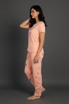 Zivame Farm Lore Knit Cotton Pyjama Set - Peach Pearl — thumbnail 2